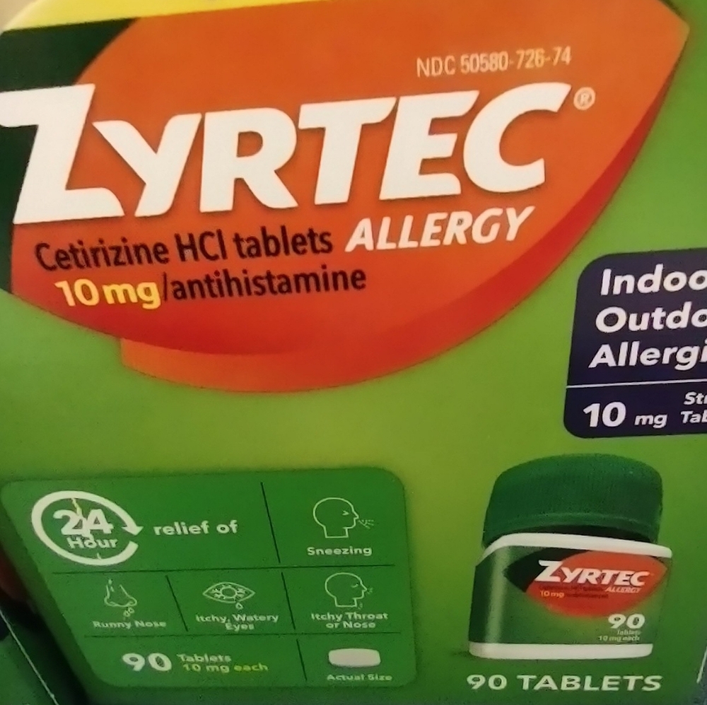Zyrtec 90pk 10mg NIB + 3pk Tablets – Green